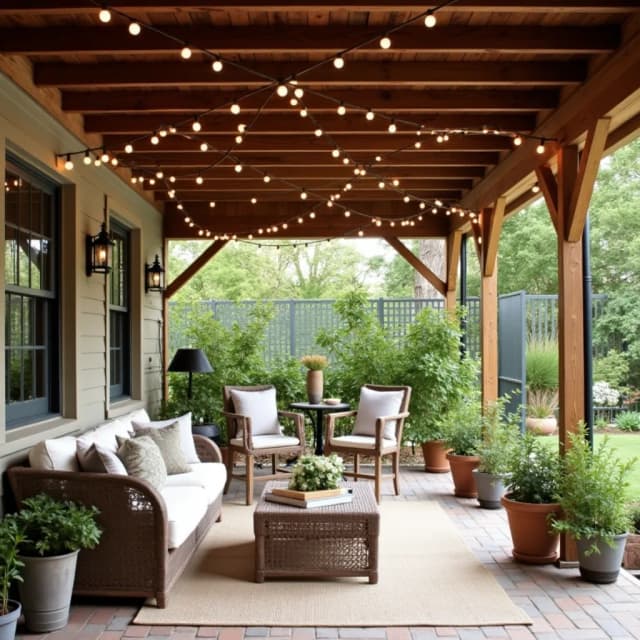 Covered patio garden theme