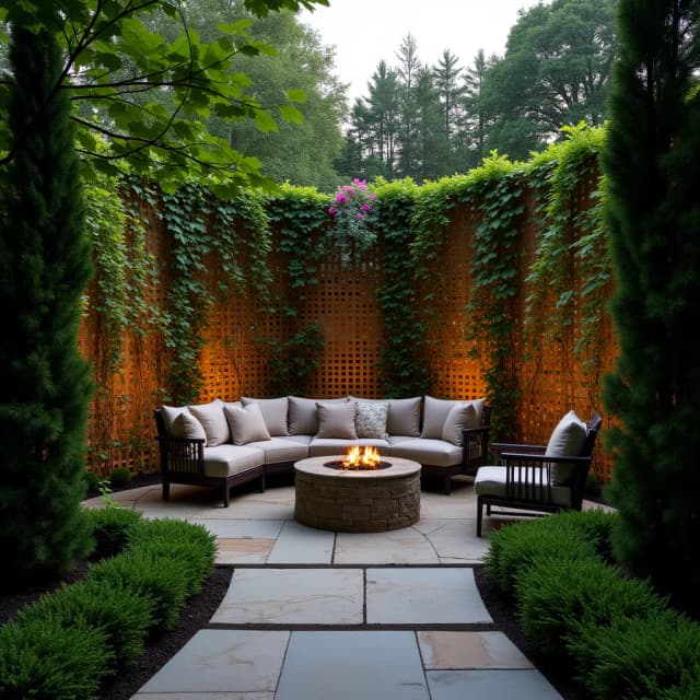 Private patio garden theme